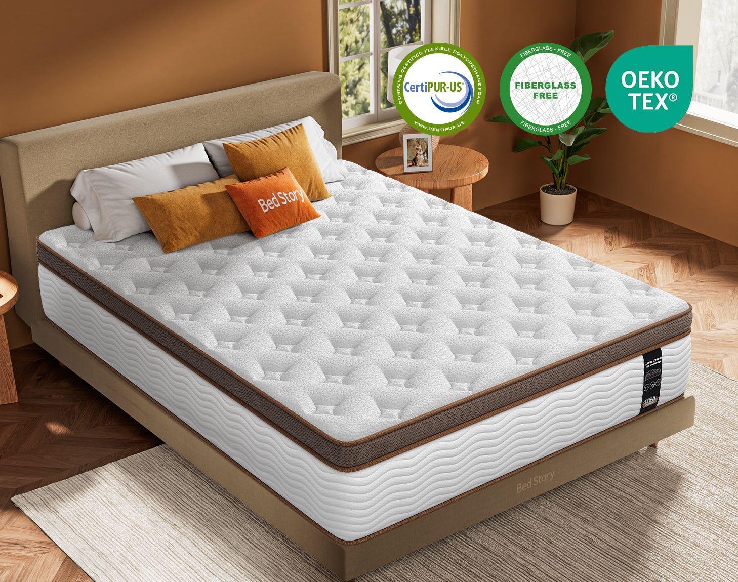 White Brown Hybrid Mattress
