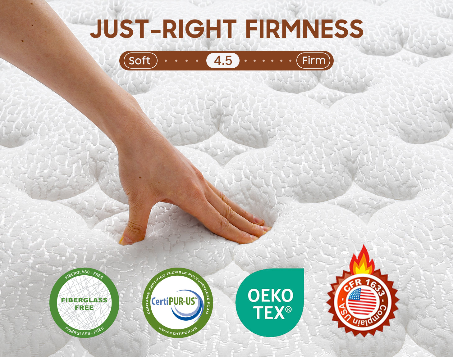 White Brown Hybrid Mattress