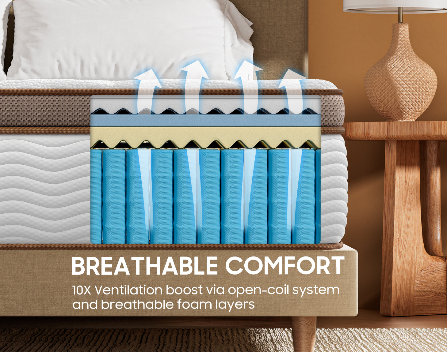 White Brown Hybrid Mattress