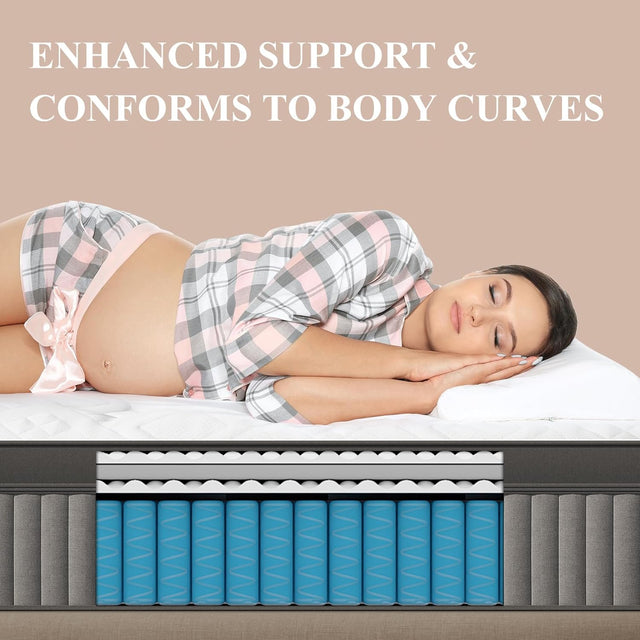 BedStory 12 Inch Luxury Hybrid Mattress for Extra Lumbar & Hip Support
