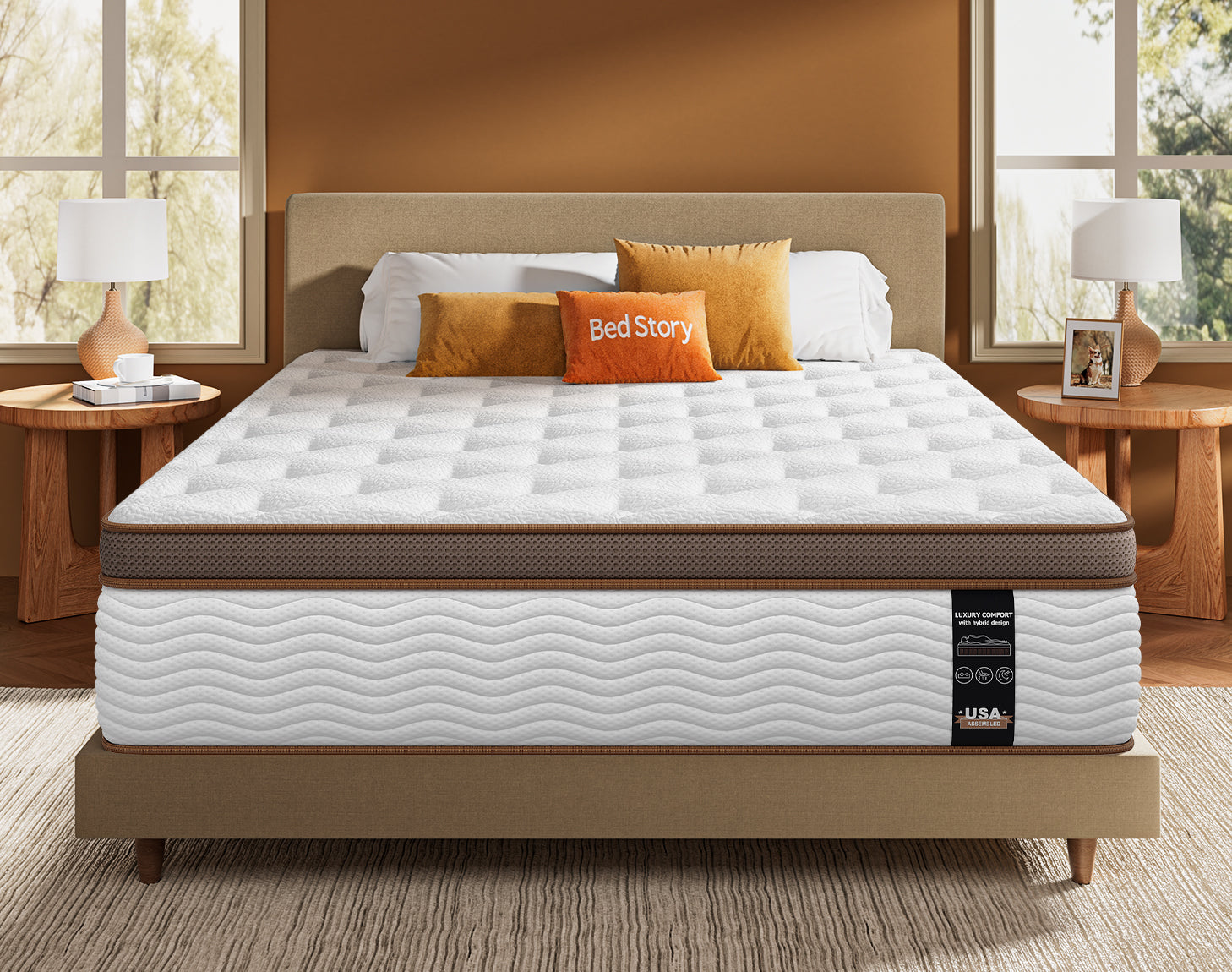 White Brown Hybrid Mattress