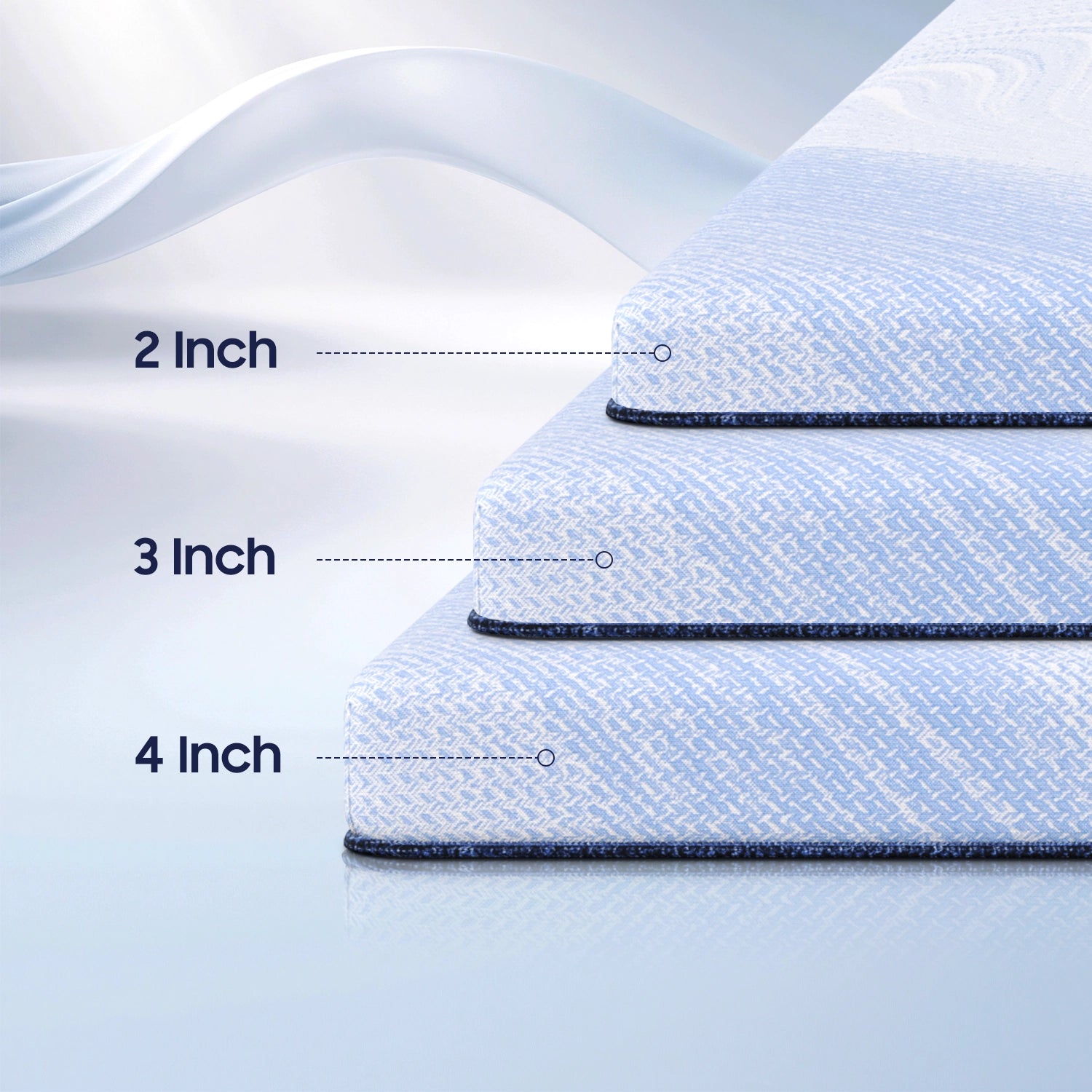 BEDSTORY SPINEALIGN 2 inch 3 inch and 4 inch firm memory foam mattress topper options