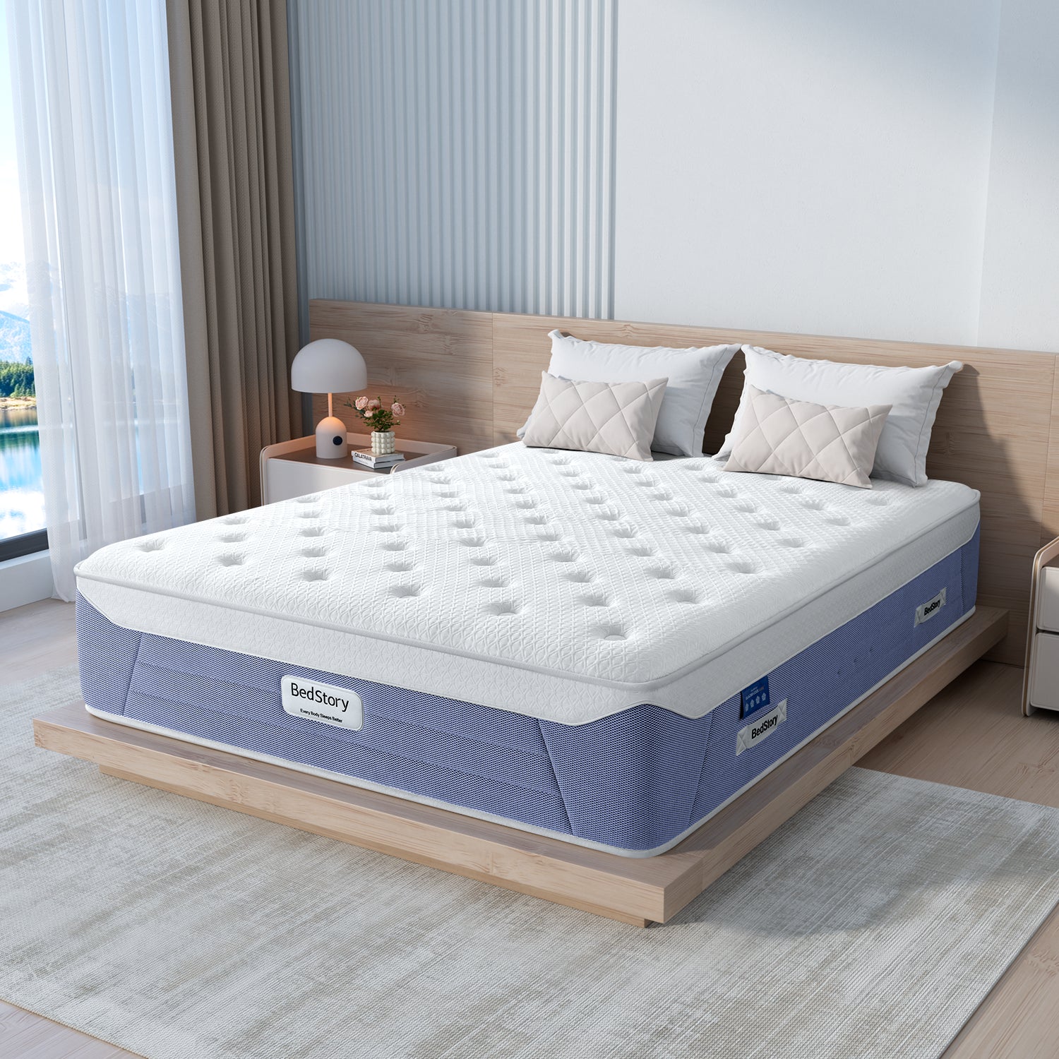 BEDSTORY cooling hybrid mattress with plush comfort euro top