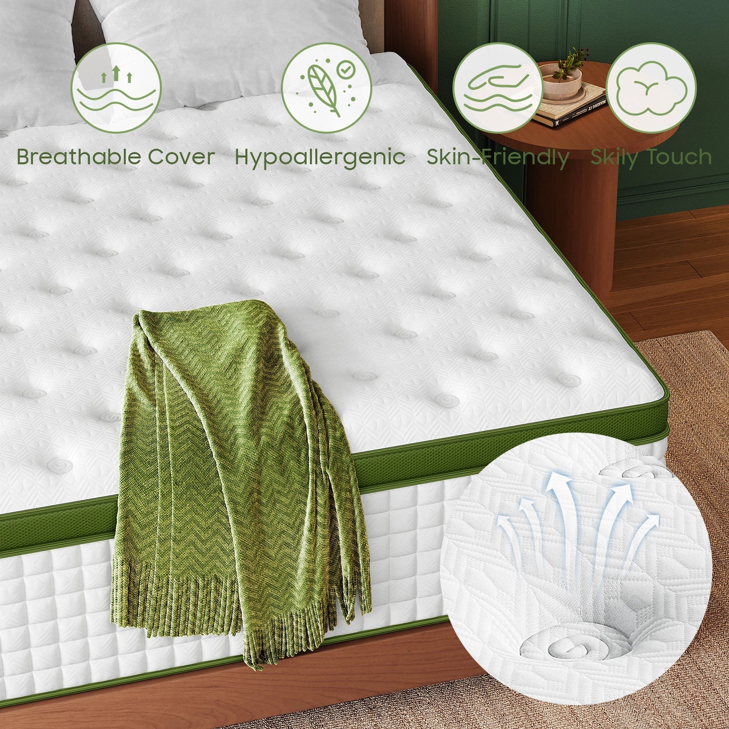 Queen Green Firm Mattress