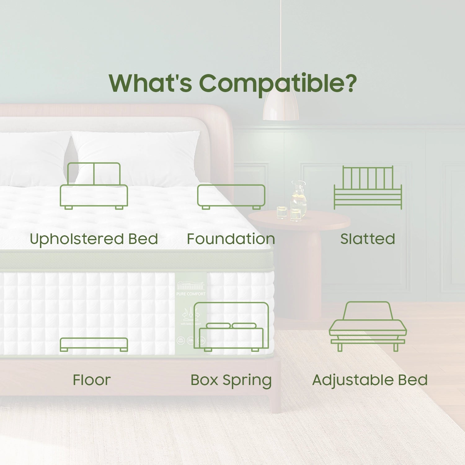Queen Green Firm Mattress