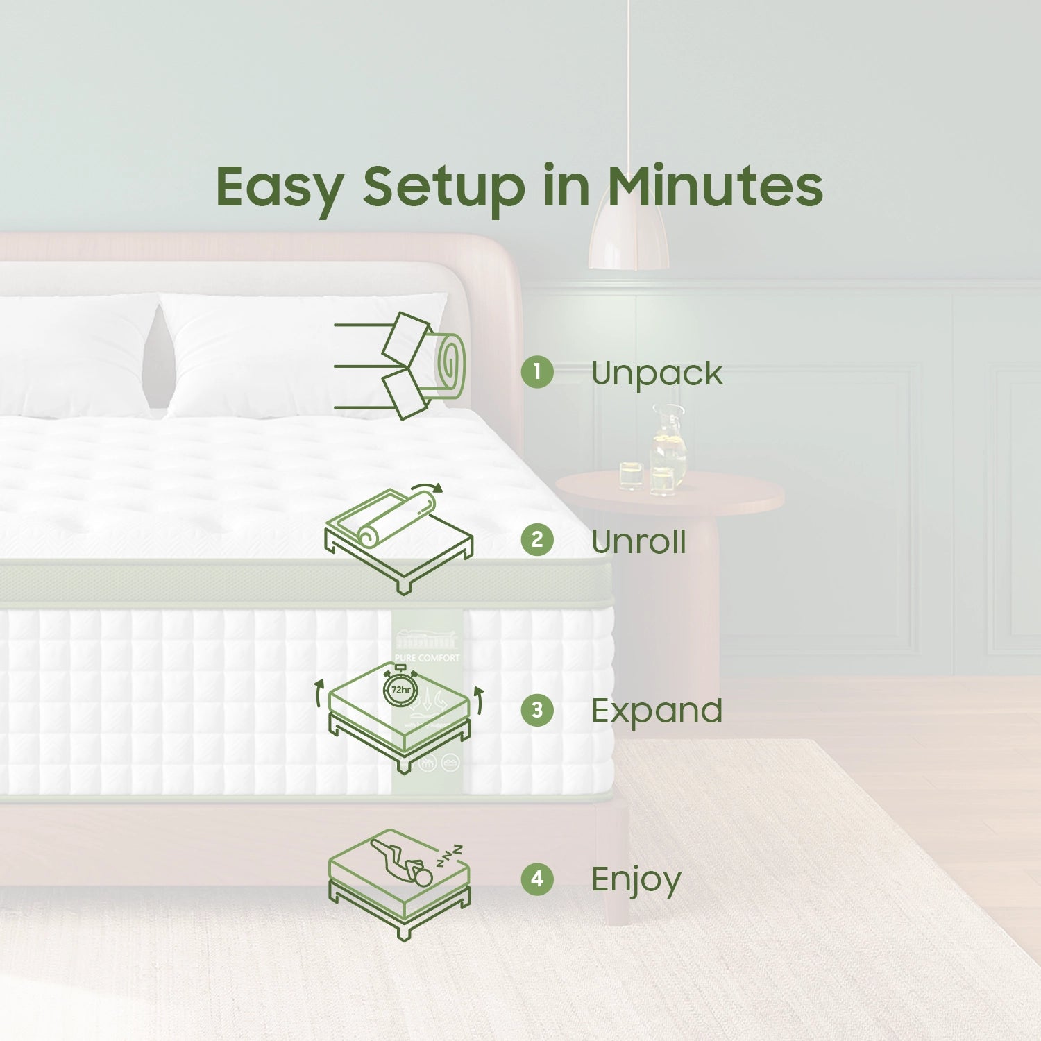 Queen Green Firm Mattress