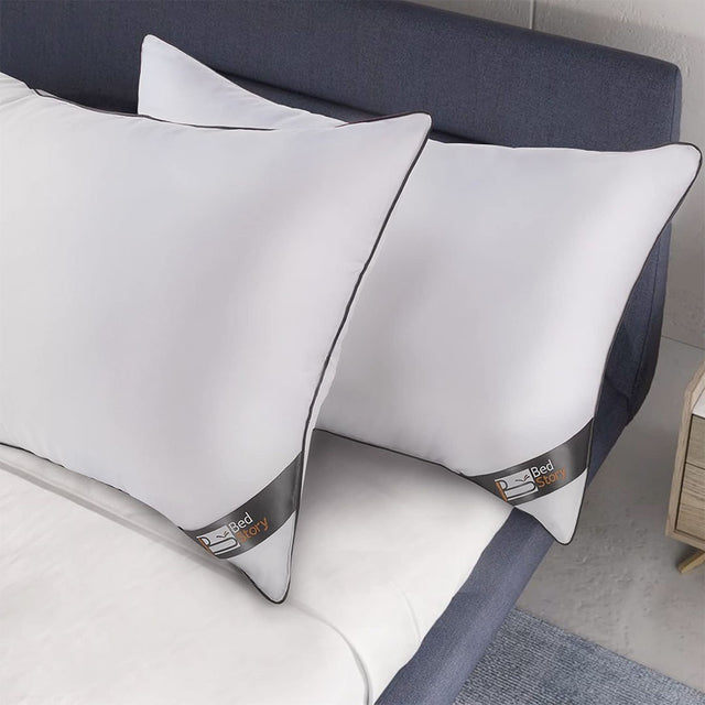 BedStory® Fiber Pillows 2 Pack, Hotel Quality Down Alternative Pillows
