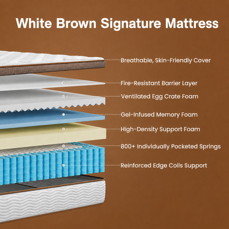 White Brown Mattress
