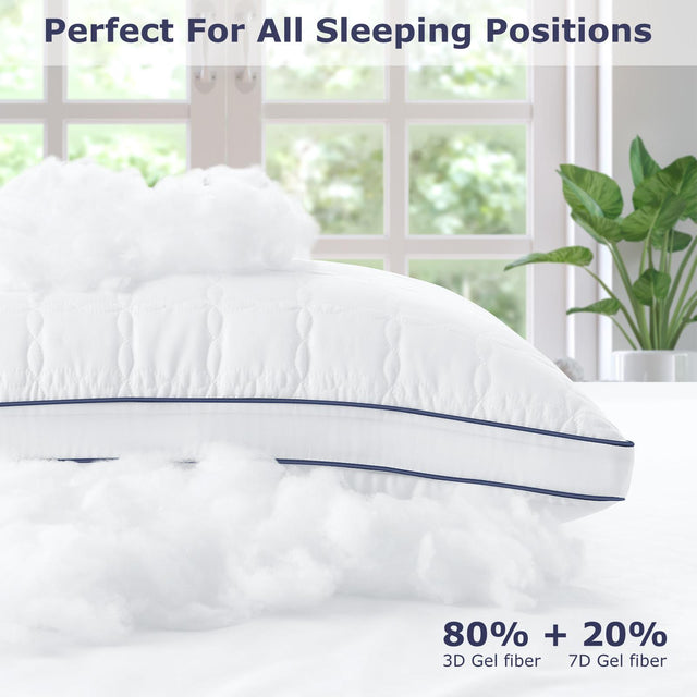 BedStory Queen Pillows 2 Pack - Premium Soft Down Alternative Fill Supportive for Back/Side/Stomach Sleepers