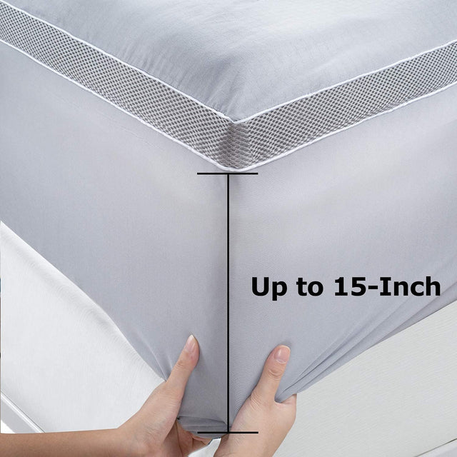 BedStory 3.6 Inch Dual Layer Pillow Top and Gel Memory Foam Bed Toppers