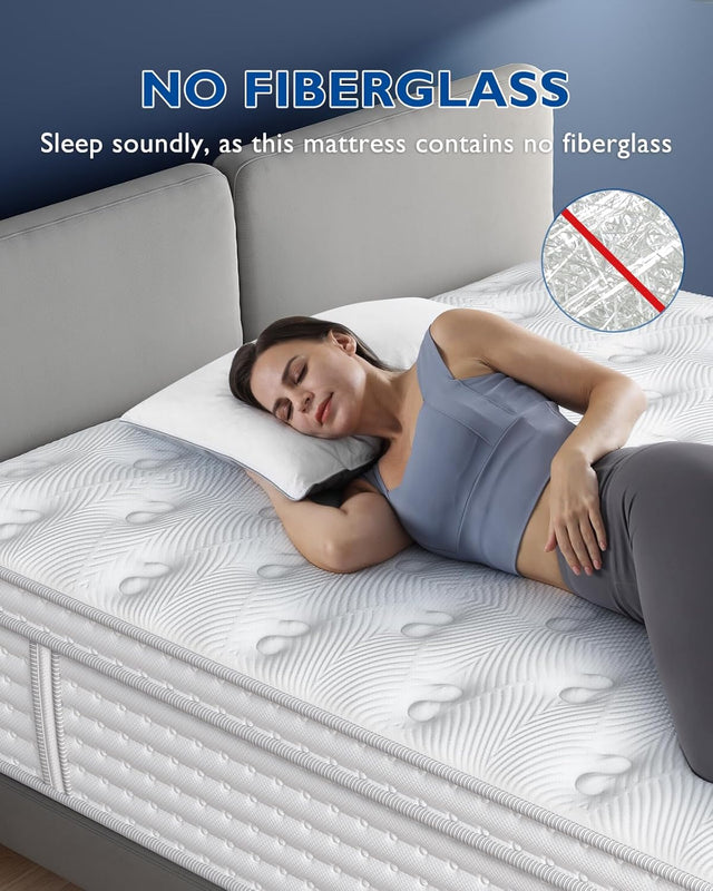 BedStory 12 - 14 Inch Hybrid Mattress | Memory Foam & Pocket Springs for Comfort & Motion Isolation - Queen & King Sizes