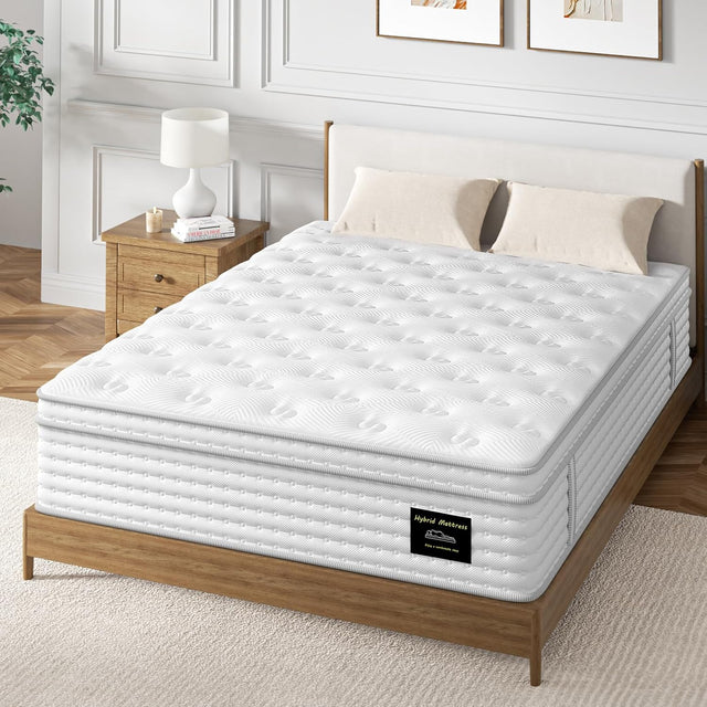 BedStory 12 - 14 Inch Hybrid Mattress | Memory Foam & Pocket Springs for Comfort & Motion Isolation - Queen & King Sizes