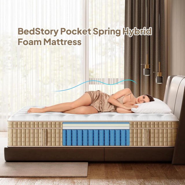 BedStory 12-14 Inch Gel Memory and Pocket Springs Mattress