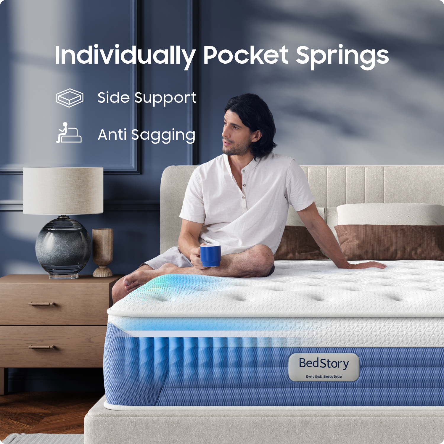 BedStory cooling pocketed icoil spring mattress