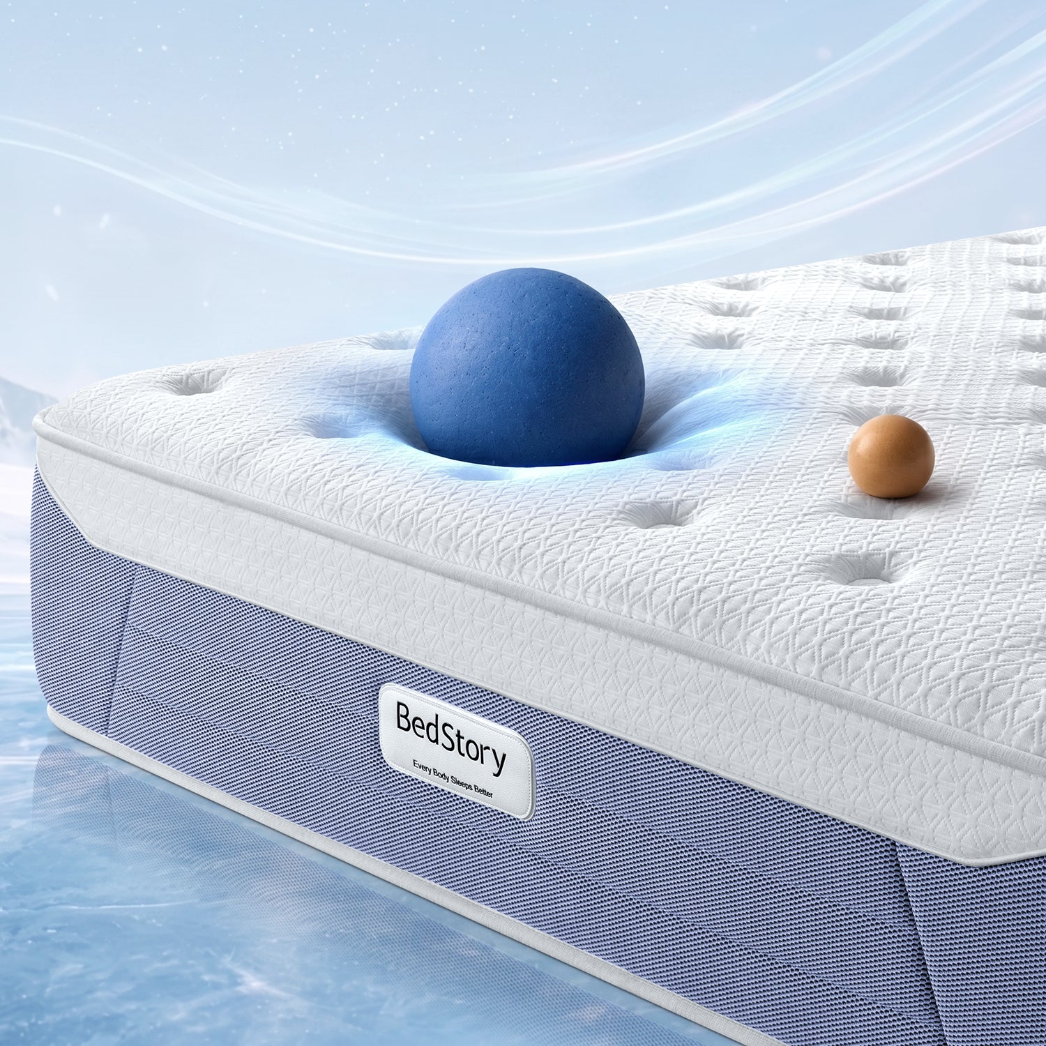 Pocketed coils in cooling hybrid mattress