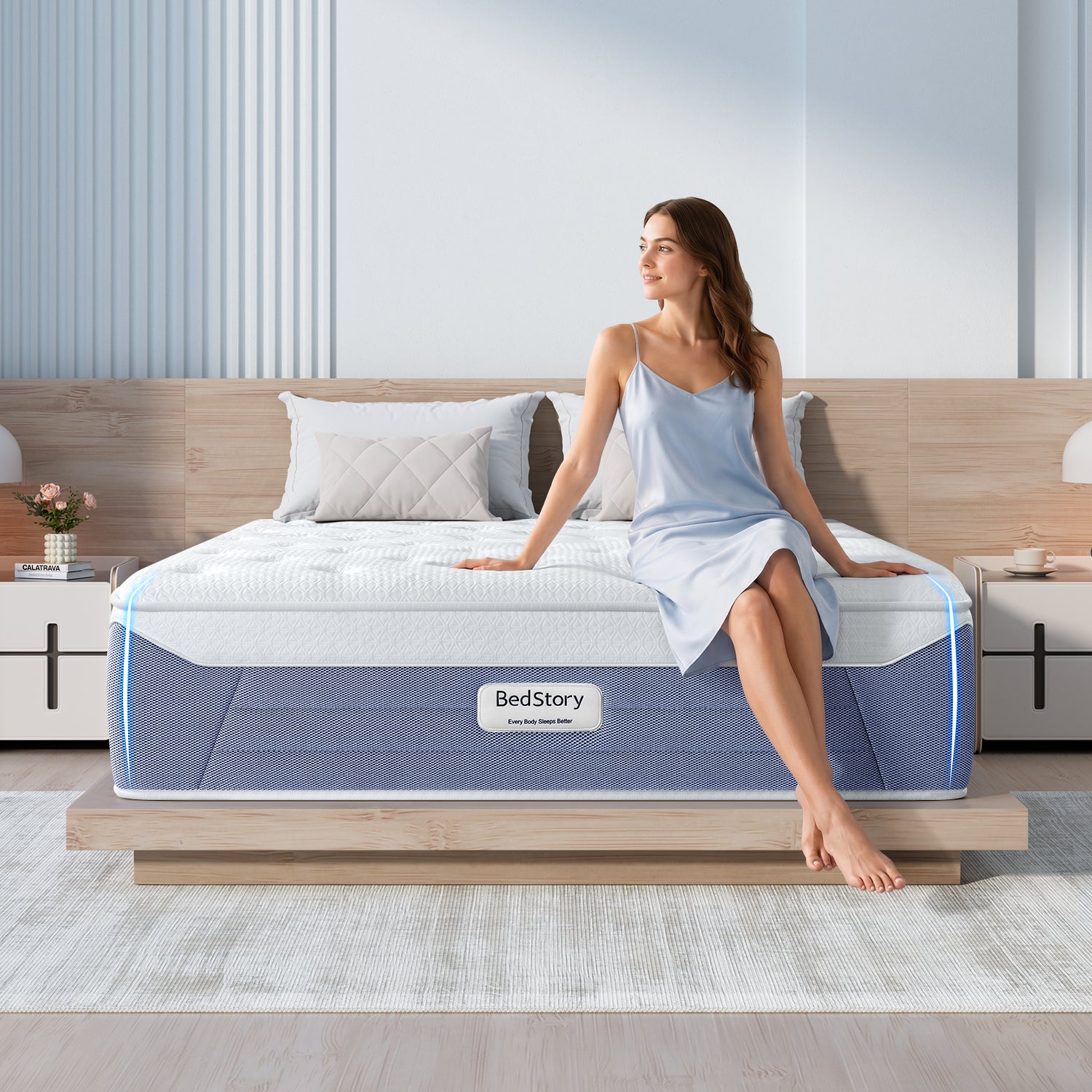 Reinforced edge support on cooling mattress