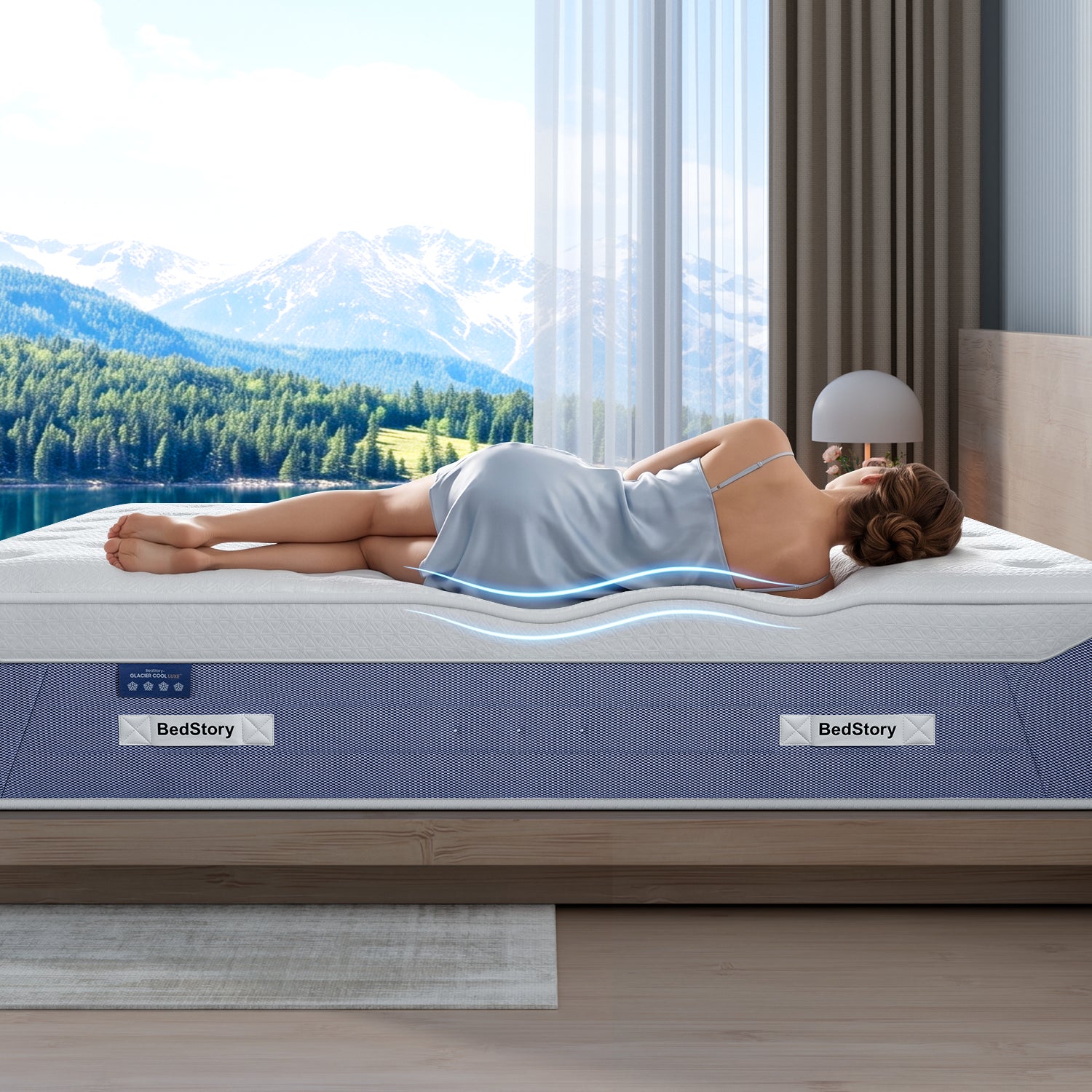 Cooling mattress pressure relief for side sleeper