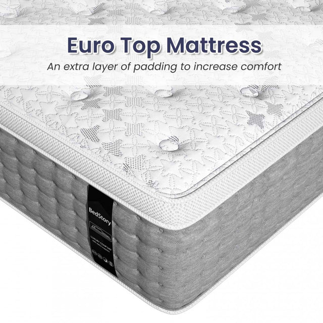 BedStory® 12 Inch Euro-top Pocket Spring Hybrid Mattress